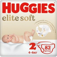 Подгузники Huggies Elite Soft размер 2 (4-6 кг), 82 шт.