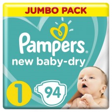 Подгузники Pampers New Baby-Dry размер 1 (2-5 кг), 94 шт.