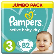 Подгузники Pampers Active Baby-Dry 3 (6-10 кг), 82 шт.
