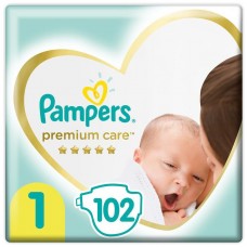 Подгузники Pampers Premium Care Newborn 1 (2-5 кг) 102 шт.